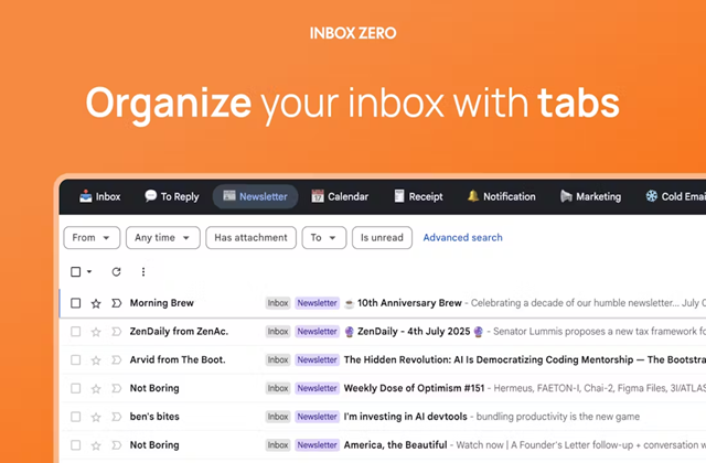 Inbox Zero Tabs-با یک کلیک از شلوغی تب‌ها نجات پیدا کن!